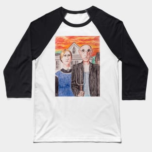 American Gothic Farmers Baseball T-Shirt